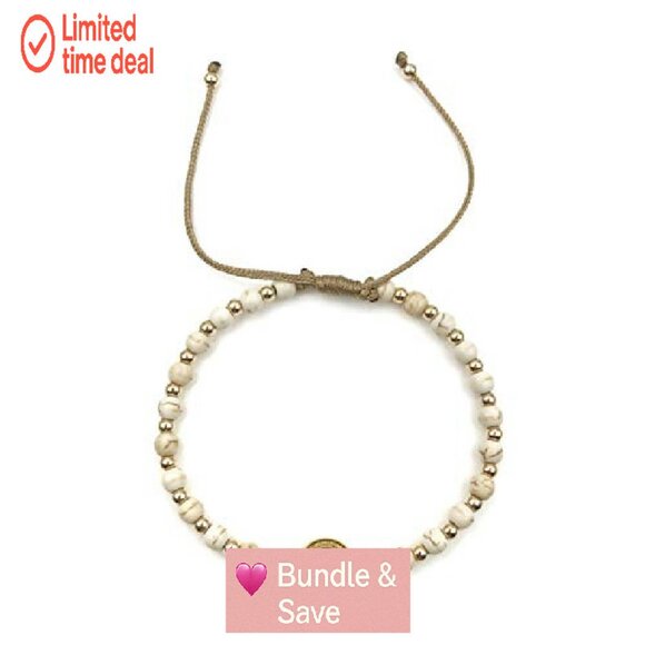 Adjustable Saint Benedict Coin Beaded Bracelet Gold Plated Spiritual - Picture 8 of 8